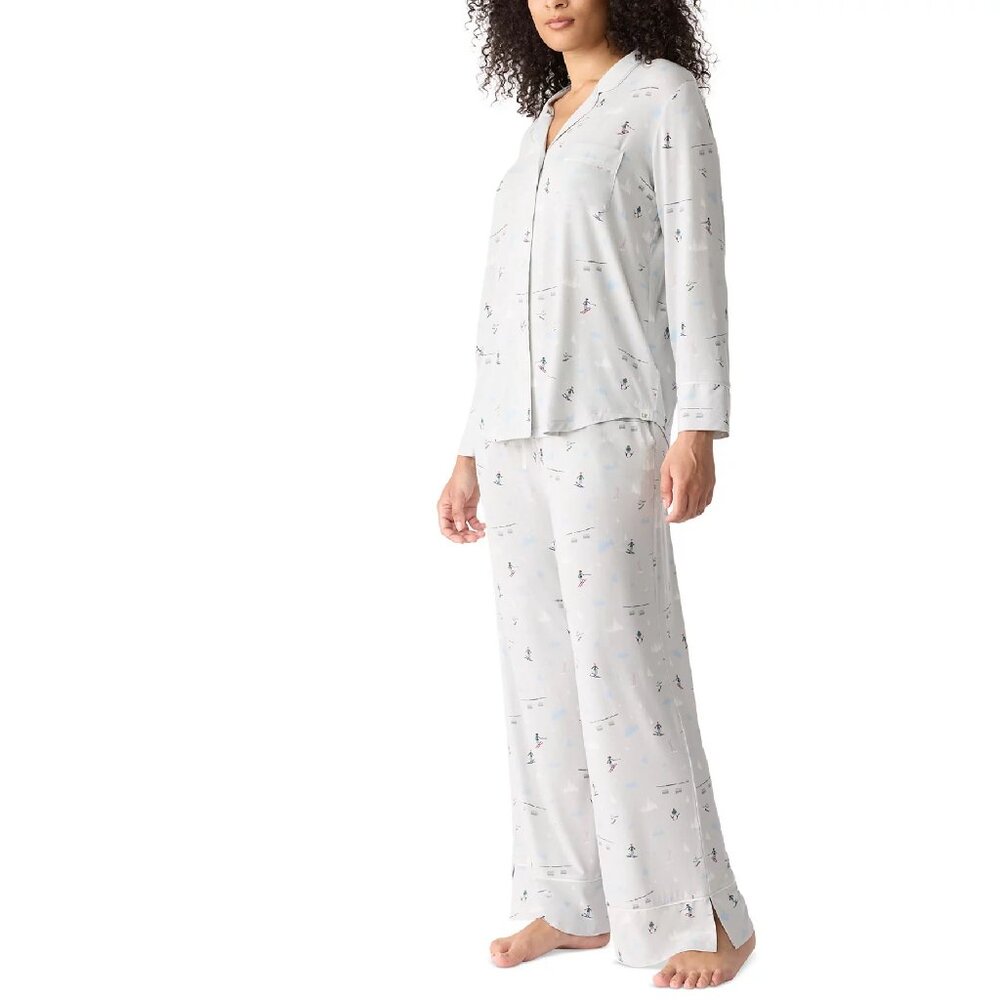 Sz XL new GapBody Women's Jersey Long-Sleeve Pajama Set - Alpine Ski on Gray